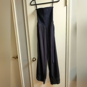 Nation AK Outfitters strapless jumpsuit, ruched bodice with lace at hem. Small